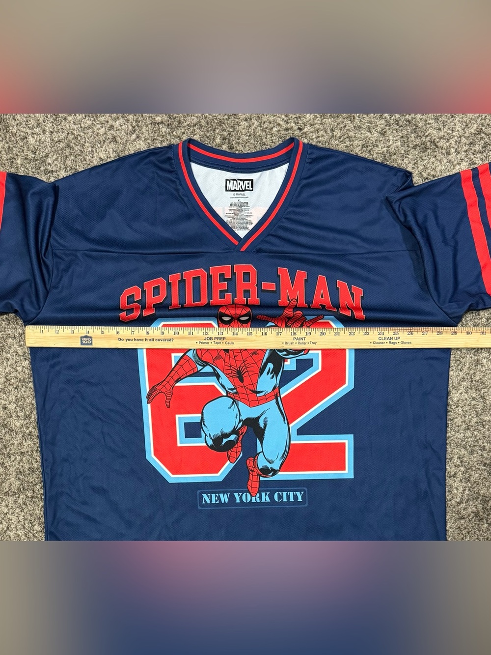 Marvel Spider-Man Navy Blue and Red Jersey Top! Size XL. - Picture 6 of 7